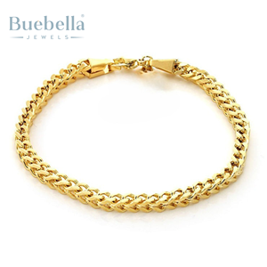 Pulsera Franco de Moissanita Chapada en Oro de 18K y Plata 925 de 5mm para Hombre, Pulseras y Brazaletes - Product Image 4