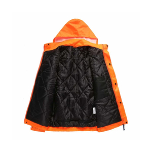 Veste de sécurité certifiée CE en polyester coupe-vent doublée de matelassé fluorescent, vision nocturne, veste de travail routière, faible MOQ - Product Image 6