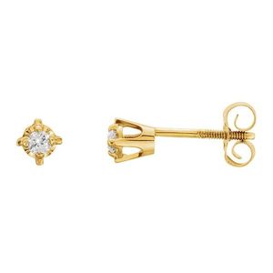 White Gold 4-Prong <b>Stud</b> Earrings Trendy Geometric Garnet Amethyst Diamond Sapphire <b>Emerald</b> Zircon Weddings Engagements Parties - Product Image 1