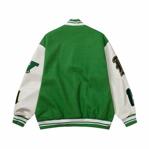 Chaqueta de béisbol para hombre con manga de cuero y logotipo bordado M - Product Image 2