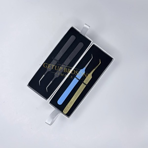 Extensiones de Pestañas de Volumen Ruso de Alta Calidad, de Acero Inoxidable, con Punta de 45 Grados en Dorado, Negro, Azul y Plateado, Antimagnéticas y de Precisión - Product Image 3