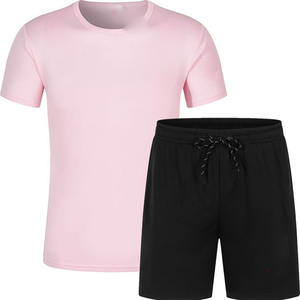 Conjunto de Verano para Hombre de Dos Piezas, Camiseta y Pantalones Cortos, 100% Algodón, Corte Regular, Casual - Product Image 3