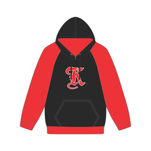 Felpa con Cappuccio Kappa Alpha Psi Nera con Ricamo in Ciniglia Stile Old English K, Manica Raglan, Fraternità Greca Nupe 1911, Top in Pile Premium - Product Image 3