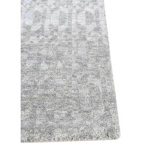 Aakar by Kavi Eskm-11 Abstract Pattern Wool & Bamboo Silk <b>Rug</b> Grey & <b>Black</b> Hand Knotted for Home Use - Product Image 4