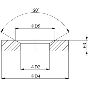 Conical Socket DIN 6319G for Screws M12 Bore 14.2 Mm 120 Cone Angle AMF <b>Clamp</b> - Product Image 3