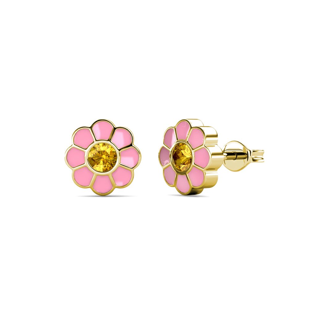 Orecchini per bambina in ottone placcato oro giallo 18k