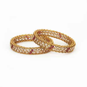 Antique 2 Pc Classic <b>Bangles</b> With Gold Plating 211341 Handmade Jewellery Wholesalers in India - Product Image 1