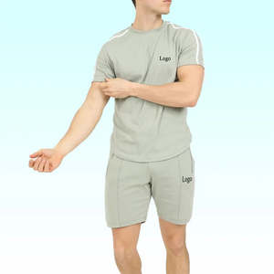 Conjuntos de Camiseta y Pantalones Cortos Transpirables para Hombre, Personalizados, Verano, Venta al por Mayor, Alta Calidad, Logotipo y Talla Personalizados, Fábrica OEM - Product Image 1