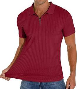 เสื้อโปโลแบบมีซิปคอตั้งสำหรับผู้ชายเสื้อผ้ากีฬากอล์ฟเสื้อโปโลแบบรัดรูปสำหรับฟิตเนสยิม - Product Image 6