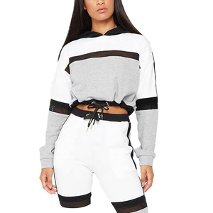 Conjunto de chándal cortavientos con cremallera para mujer al por mayor personalizado último diseño ropa térmica informal de poliéster para invierno - Product Image 2
