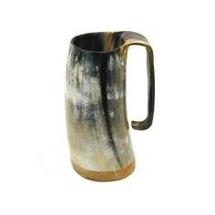 Authentic Large Medieval Beer Tankard Handmade Viking Drinking Horn <b>Mug</b> <b>Stand</b> Customizable Engraved Animal Natural Polished - Product Image 6