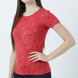 Camiseta estampada sólida 2025 para mujer con mangas cortas y Camiseta estampada de ajuste cómodo para mujer - Product Image 2