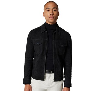 Venta caliente Otoño Invierno para hombre Slim Fit chaquetas de cuero de ante diseño personalizado clásico motociclista chaquetas de cuero real - Product Image 3