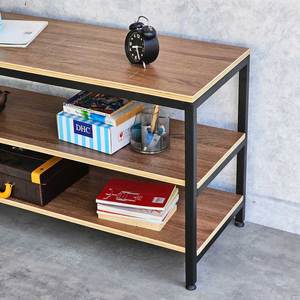 110x40cm Melamine-coated Plywood 3-Tier Shelf with Iron <b>Frame</b> for Living Room Use KTB68176 - Product Image 4
