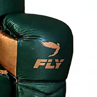 Guantes de Boxeo Profesionales de Cuero, Nuevos, con Protector de Cabeza e Ingle, Transpirables, Duraderos, Verde Dorado, Látex para Boxeo y Sanda