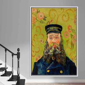 ภาพพิมพ์บนผ้าใบลาย "Postman Roulin" ที่สวยงาม: งานศิลปะติดผนังแบบแบน พิมพ์ลายลงบนผ้าใบพร้อมกรอบสีขาว - Product Image 1