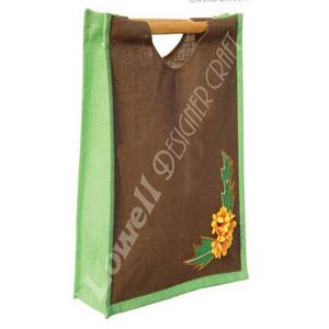 Usine directe personnalisé Logo impression Jute sacs à provisions grande capacité Polyester chanvre sac fourre-tout poignée en cuir pour une utilisation en extérieur - Product Image 2