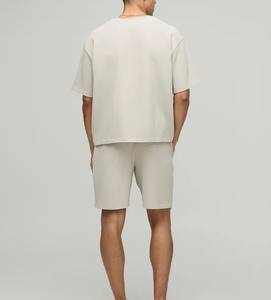 Último diseño camiseta con pantalones cortos a juego conjunto de pantalones cortos de dos piezas para hombre precio más bajo conjunto doble manga corta hombres cuello redondo comodidad - Product Image 2