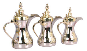 หม้อกาแฟอาหรับทองเหลืองโบราณ,หม้อชาสำเร็จสีทองมีสไตล์ทำด้วยมือสั่งทำ