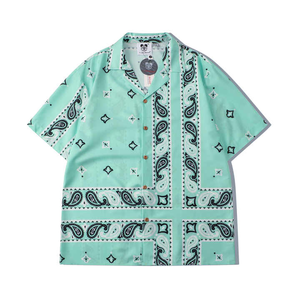 Top tendance meilleure qualité hommes été décontracté hawaïen imprimé vêtements de plage 2 pièces chemises boutonnées et shorts ensemble - Product Image 3