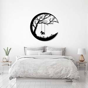 Fondo de sofá para sala de estar, Panel de marco de Metal de hierro negro, arte de pared de Metal para decoraciones de sala de estar para el hogar - Product Image 4