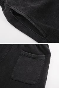 ขนแกะสีดำแบบลำลองสำหรับผู้ชายกางเกงขาสั้นสำหรับฤดูร้อนผ้าฝ้ายซักแบบวินเทจแบบผูกเชือกผ้าฝ้าย100% เป็นมิตรกับสิ่งแวดล้อมผ้าทอ - Product Image 4