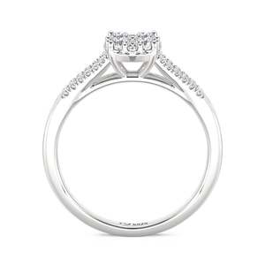 Jeulia Olivetta Round Gemstone Ring with Split Shank-18K Fashion Wedding Ring Invisible Setting Tarnish Free - Product Image 4