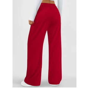 Pantalon de jogging ample pour femme, style streetwear, en molleton de coton 100%, taille mi-haute, respirant, couleur unie, pour le jogging en plein air - Product Image 5