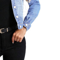 Vêtements de ville Veste en jean court de conception d'usine à vendre Veste en jean court de conception personnalisée pour femmes