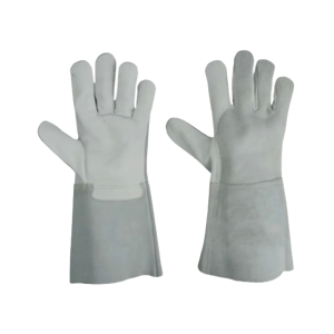 Gants de soudage TIG en cuir de vachette à grain fendu, résistant à l'abrasion ignifuge, résistant aux coupures, main de sécurité industrielle - Product Image 1