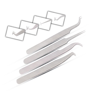Pinces à cils en gros, pinces à cils professionnelles, pinces à cils courbées pour l'isolation du volume, pinces à cils en acier inoxydable, fournisseur d'outils pour les cils - Product Image 1