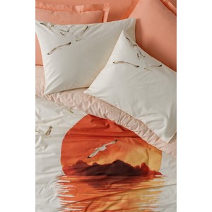 Juego de Funda Nórdica Doble de Lujo Cotton Box Maritime, Tamaño King, 4 Piezas, Diseño Puesta de Sol Escénica, Color Salmón, para el Hogar, para Ropa de Cama Navideña - Product Image 2
