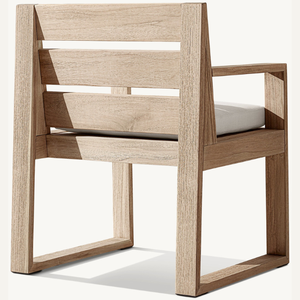 Single <b>chair</b> with teak <b>wood</b> <b>arms</b> equipped with soft and durable foam for outdoor use that is weather-resistant - Product Image 4