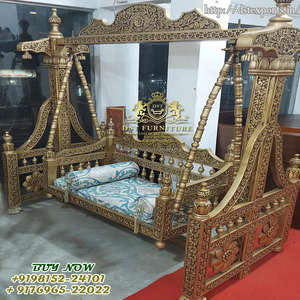 Oonjal de Madera de Teca Tallada para Interiores, Columpio Tradicional de Madera de Teca para Sala de Estar, Acabado en Nogal, Columpio Tallado a Mano para el Hogar, Reino Unido - Product Image 6