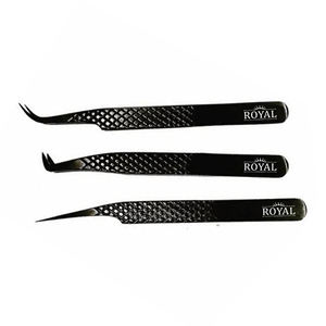 Pinzas de extensión de pestañas calientes de color negro de acero inoxidable Lady Use Best Eyelash Tweezers Sets - Product Image 1