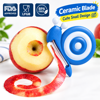 MIDDIA Zirconia Keramische Schilmesje Slakkenontwerp Innovatief Cadeau Fruit- en Groenteschiller met Zachte TPE Handgreep