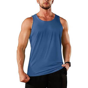 Camisetas sin mangas de algodón 100% para hombre Camisetas sin mangas ultrasuaves con cuello redondo A-Shirts Basic Solid Transpirable - Product Image 6
