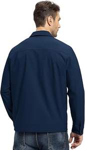 Vestes légères pour hommes Blousons bombardiers légers Coupe-vent de golf à col avec poches zippées - Product Image 4