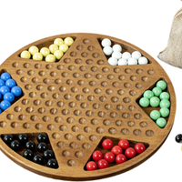 Jeu de dames chinoises en bois pour fêtes amusantes, enfant, adultes, famille rassemblement marbre stratégie jouet céramique perles