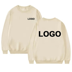 Sweats à capuche imprimés avec logo personnalisé de haute qualité motif solide brodé col rond hiver sweats doublés en polaire 100% coton - Product Image 4