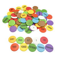 PLOMA 300 Discos de Matemáticas de Plástico No Tóxico de 1 Pulgada, Contadores de Valor Posicional, 10 Colores, 10 Valores, Edades 5-13, Unisex, Personalizables