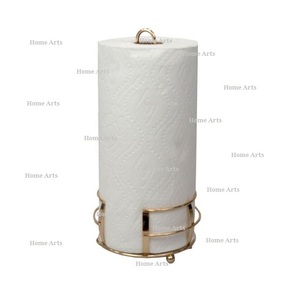 Handmade Metal Gold Color <b>Tissue</b> <b>Holder</b> Customized Size Round Shape <b>Tissue</b> <b>Holder</b> For <b>Kitchen</b> And Bathroom Use - Product Image 1