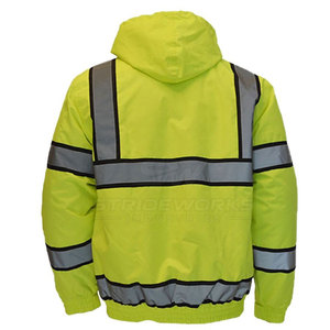 Veste de travail unisexe imperméable et réfléchissante haute visibilité en polyamide avec détection d'aiguilles, multi-poches, industrielle pour usine - Product Image 2