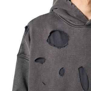 Diseñador de calidad Vintage Sudadera con capucha 100% algodón de moda sólido Terry Cloth XL venta al por mayor personalizado sin cuerdas Rap bolsillo - Product Image 4