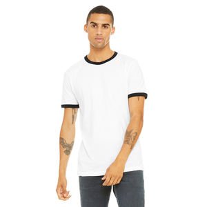 T-shirt en jersey chiné unisexe par Canvas Ringer Style en coton/fibre de bambou - Product Image 2
