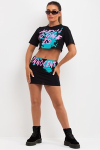 Top corto liso Sexy de verano para mujer, Camiseta deportiva con logotipo personalizado para gimnasio, camisetas recortadas de algodón de gran tamaño con hombros caídos - Product Image 4