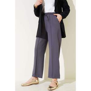 Pantalon large à taille élastique pour femmes Pantalon cargo décontracté respirant avec ruban disponible Petites tailles XL Options de taille basse moyenne - Product Image 2