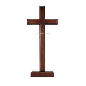 Suspension en bois et croix chrétiennes de table faites à la main décoration murale et de bureau religieuse pour salle de prière, église et usage domestique - Product Image 1