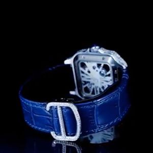 Montre automatique mécanique de style hip-hop de haute qualité, sertie de diamants DEF en moissanite, or blanc, style business, nouvelle montre - Product Image 4