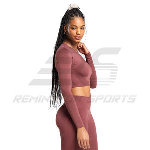 เสื้อครอปเอวลอยระบายอากาศได้ดีของผู้หญิงเสื้อครอปดีไซน์ตามสั่ง - Product Image 2